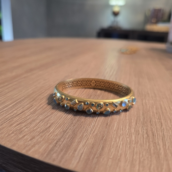 Julie Vos Antonia Mosaic Gold And Blue Bangle Bracelet-RARE! - Picture 16 of 16
